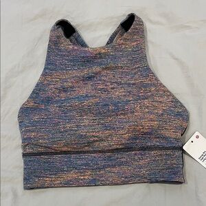 Lululemon Athletica Strappy Multicolor Sports Bra, Energy Bra High Neck Longline
